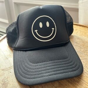 OTTO Unisex Black Smiley Face Trucker Hat